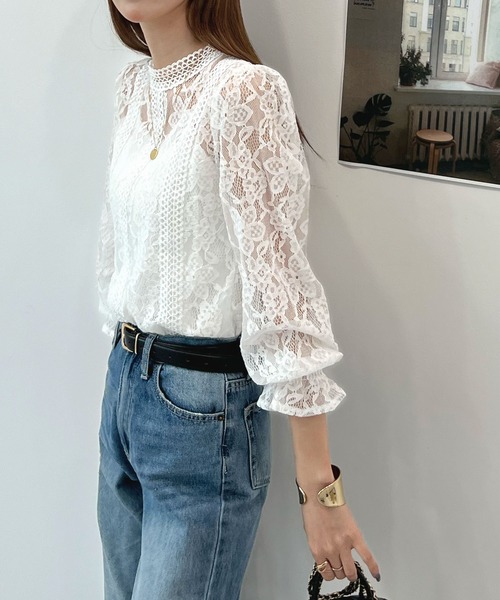 Futier land（フューティアランド）の「総レースレディトップス（Tシャツ/カットソー・レディース・ホワイト/ブラック/ベージュ/ピンク/ホワイト系その他/ブラック系その他/ベージュ系その他/ピンク系その他・MEDIUM/LARGE）」の22枚目の写真