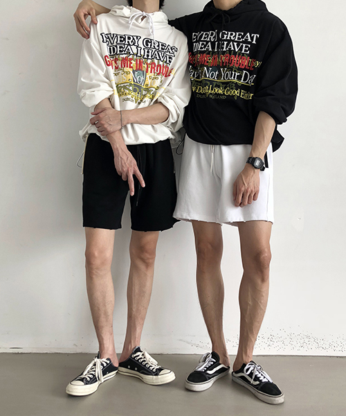 MASONPRINCE(メイソンプリンス)の「【MASONPRINCE】ビッグシルエット プリントパーカー カットソー(パーカー・メンズ・ブラック/ホワイト/グレー・S/M/L)」の8枚目の写真