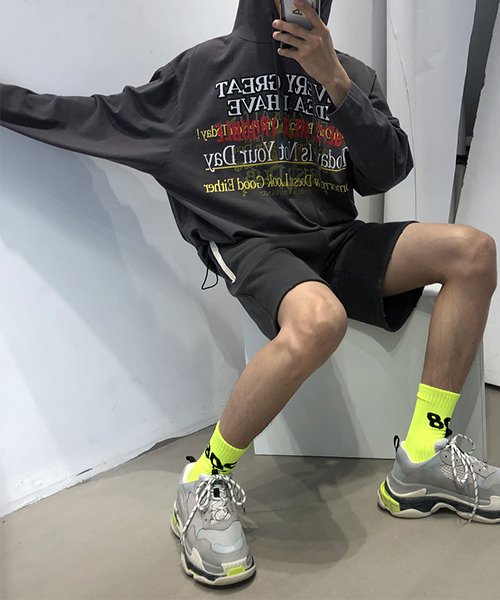 MASONPRINCE(メイソンプリンス)の「【MASONPRINCE】ビッグシルエット プリントパーカー カットソー(パーカー・メンズ・ブラック/ホワイト/グレー・S/M/L)」の18枚目の写真