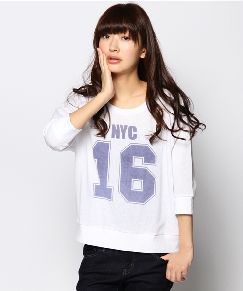 green label relaxing（グリーンレーベルリラクシング）の「NYC 16 スウェット GLR12（スウェット・レディース・ホワイト/ダークグレー・フリー）」の13枚目の写真