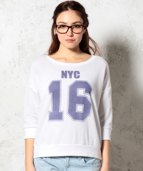 green label relaxing（グリーンレーベルリラクシング）の「NYC 16 スウェット GLR12（スウェット・レディース・ホワイト/ダークグレー・フリー）」の11枚目の写真
