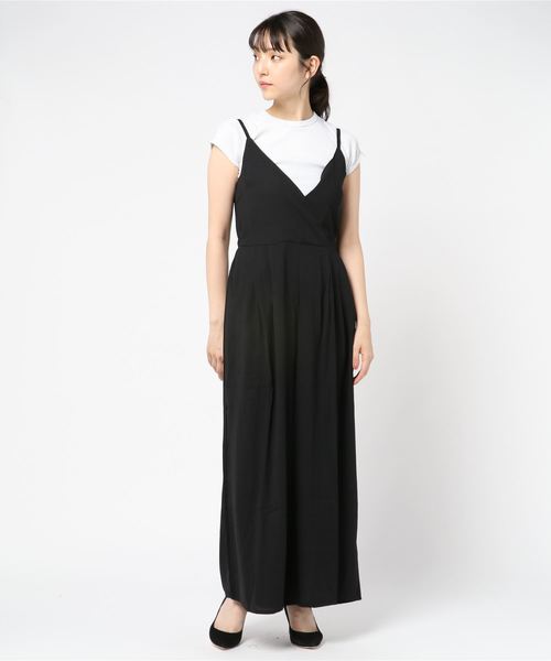 Lace Ladies(レースレディース)の「カシュクール風ゆったりワイドパンツサロペット オールインワン・パンツ(つなぎ/オールインワン・レディース・ブラック・S/M/L/XL)」の11枚目の写真