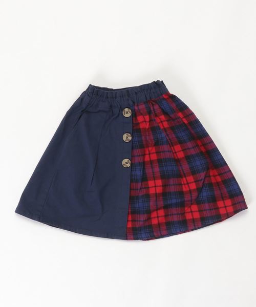 RAGMART（ラグマート）の「チェック切り替えスカート（スカート・キッズ・ネイビー/ベージュ・120cm/130cm/100cm/110cm）」の8枚目の写真