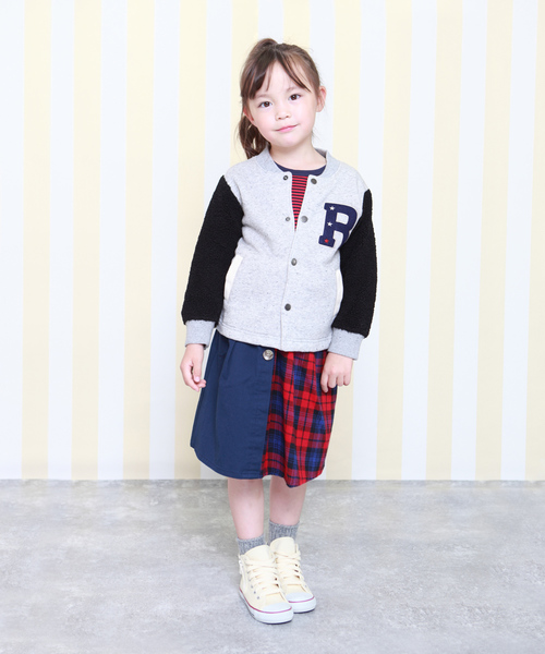 RAGMART（ラグマート）の「チェック切り替えスカート（スカート・キッズ・ネイビー/ベージュ・120cm/130cm/100cm/110cm）」の6枚目の写真