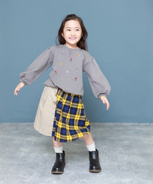 RAGMART（ラグマート）の「チェック切り替えスカート（スカート・キッズ・ネイビー/ベージュ・120cm/130cm/100cm/110cm）」の4枚目の写真