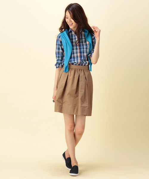 Demi-Luxe BEAMS(デミルクス ビームス)の「Demi-Luxe BEAMS / タフタタック フレアースカート(スカート・レディース・ブラック/カーキ・38/36)」の10枚目の写真