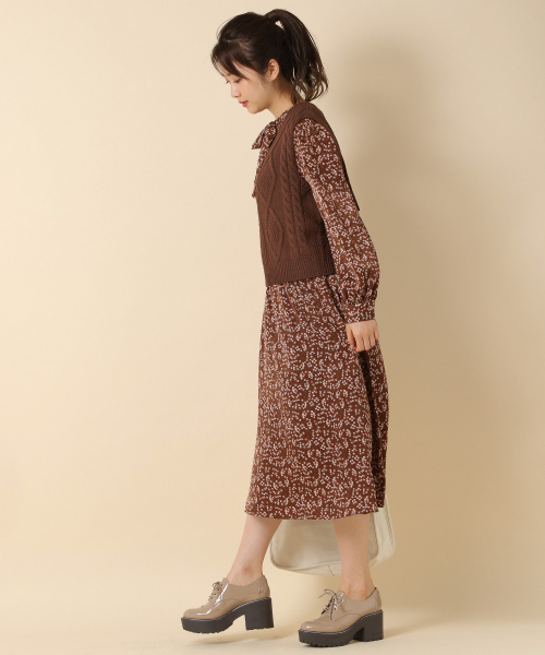 Heather（ヘザー）の「バックリボンニットベスト　852014（ベスト・レディース・アイボリー/ブラウン/ベージュ・FREE）」の17枚目の写真