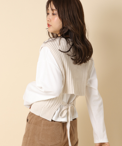 Heather（ヘザー）の「バックリボンニットベスト　852014（ベスト・レディース・アイボリー/ブラウン/ベージュ・FREE）」の9枚目の写真