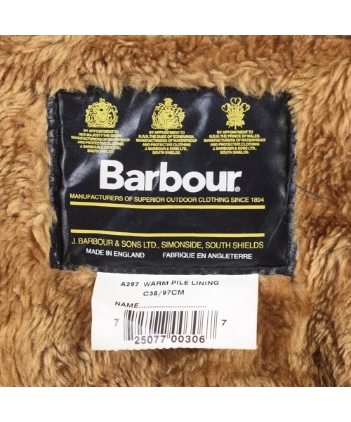 barbour バブアー ライナー A297 C38/97CM ブランド古着】パイル 