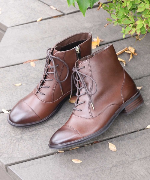 artemis by DIANA（アルテミスバイダイアナ）の「本革レースアップショートブーツ（ブーツ・レディース・ブラック/ダークブラウン・22.5cm/23.0cm/23.5cm/24.0cm/24.5cm）」の8枚目の写真