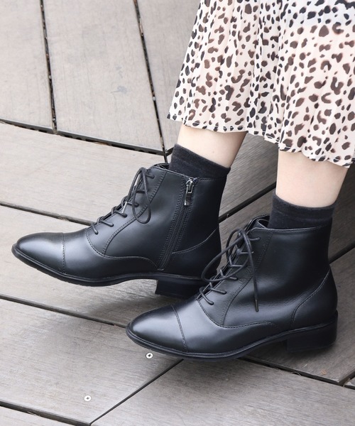 artemis by DIANA（アルテミスバイダイアナ）の「本革レースアップショートブーツ（ブーツ・レディース・ブラック/ダークブラウン・22.5cm/23.0cm/23.5cm/24.0cm/24.5cm）」の11枚目の写真