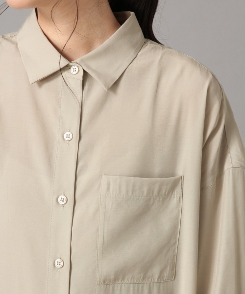 LOWRYS FARM（ローリーズファーム）の「フカスリットシャツワンピース　867210（ワンピース・レディース・ベージュ/アイボリー/カーキ・FREE）」の12枚目の写真