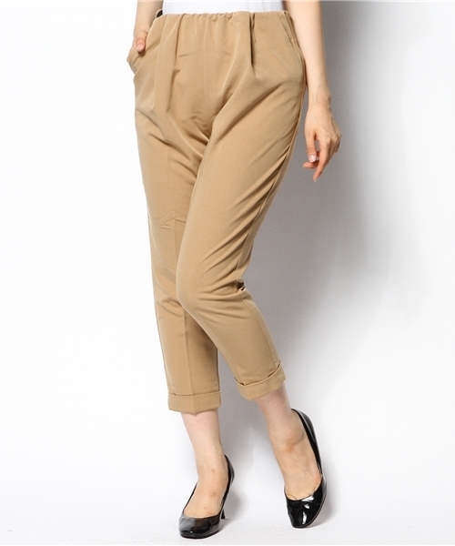 CIAOPANIC(チャオパニック)の「【Ciaopanic】T/RウエストギャザータックPTS(チノパンツ・レディース・オフホワイト/ベージュ/ネイビー/ブラック・SMALL/MEDIUM)」の3枚目の写真