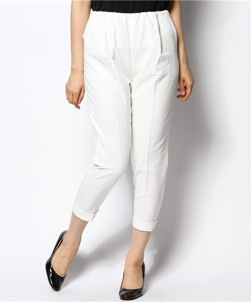 CIAOPANIC(チャオパニック)の「【Ciaopanic】T/RウエストギャザータックPTS(チノパンツ・レディース・オフホワイト/ベージュ/ネイビー/ブラック・SMALL/MEDIUM)」の1枚目の写真