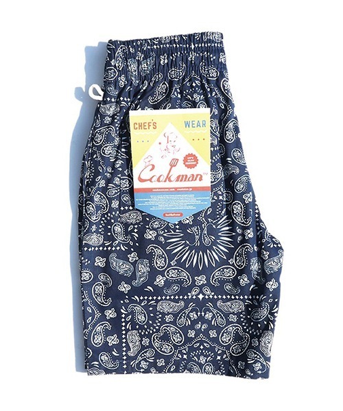 COOKMAN(クックマン)の「Cookman クックマン シェフショートパンツ イージーパンツ ペイズリーネイビー バンダナ柄(その他パンツ・メンズ・ネイビー・MEDIUM/LARGE/X-LARGE/SMALL)」の4枚目の写真