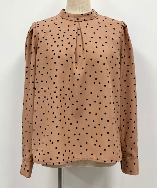 PICCIN(ピッチン)の「スタンドカラードットブラウス(シャツ/ブラウス・レディース・ブラック/ベージュ・M)」の14枚目の写真