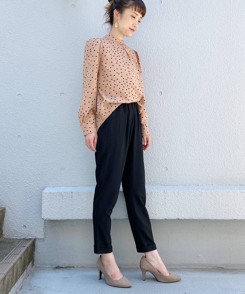 PICCIN(ピッチン)の「スタンドカラードットブラウス(シャツ/ブラウス・レディース・ブラック/ベージュ・M)」の8枚目の写真