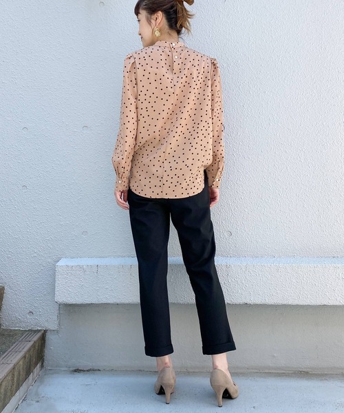 PICCIN(ピッチン)の「スタンドカラードットブラウス(シャツ/ブラウス・レディース・ブラック/ベージュ・M)」の9枚目の写真