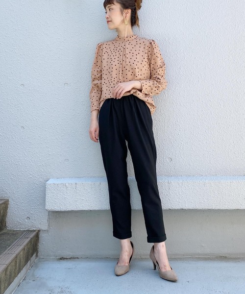 PICCIN(ピッチン)の「スタンドカラードットブラウス(シャツ/ブラウス・レディース・ブラック/ベージュ・M)」の11枚目の写真