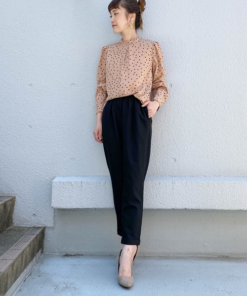 PICCIN(ピッチン)の「スタンドカラードットブラウス(シャツ/ブラウス・レディース・ブラック/ベージュ・M)」の12枚目の写真