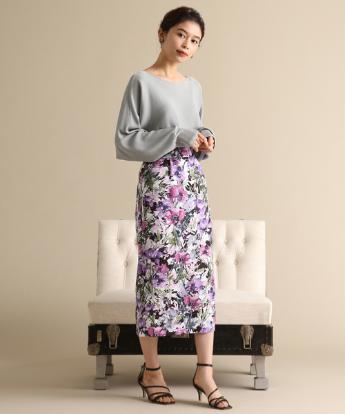 Tiara(ティアラ)の「横リブドルマンニット(ニット/セーター・レディース・アイボリー/チャコールグレー/ライトグリーン/ライトピンク・FREE)」の3枚目の写真