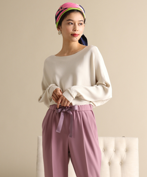 Tiara(ティアラ)の「横リブドルマンニット(ニット/セーター・レディース・アイボリー/チャコールグレー/ライトグリーン/ライトピンク・FREE)」の2枚目の写真