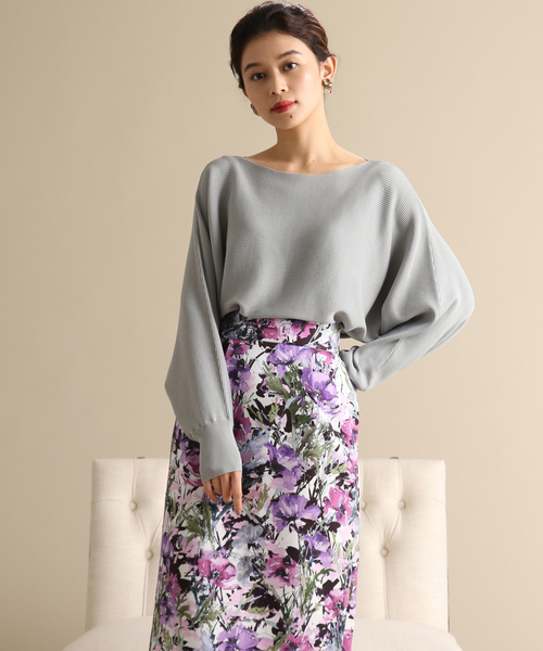 Tiara(ティアラ)の「横リブドルマンニット(ニット/セーター・レディース・アイボリー/チャコールグレー/ライトグリーン/ライトピンク・FREE)」の10枚目の写真