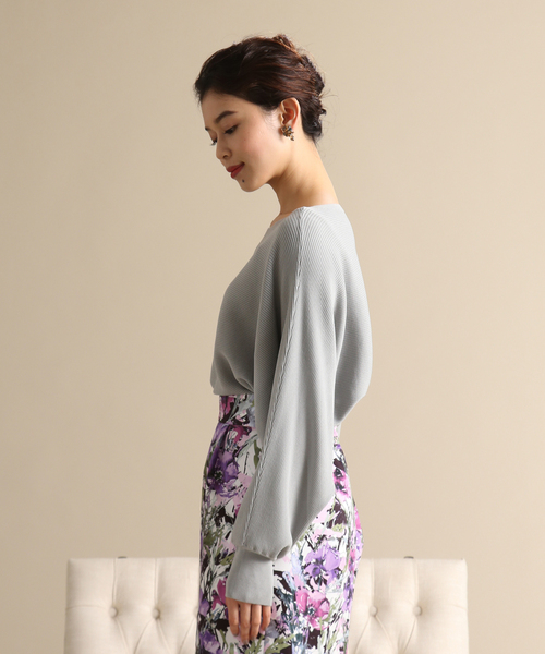 Tiara(ティアラ)の「横リブドルマンニット(ニット/セーター・レディース・アイボリー/チャコールグレー/ライトグリーン/ライトピンク・FREE)」の12枚目の写真