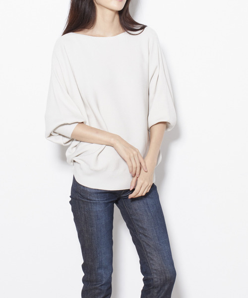 Tiara(ティアラ)の「横リブドルマンニット(ニット/セーター・レディース・アイボリー/チャコールグレー/ライトグリーン/ライトピンク・FREE)」の17枚目の写真