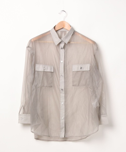 ap retro（アプレトロ）の「シアービッグロングシャツ【ZOZOTOWN限定商品】（シャツ/ブラウス・レディース・ブラック/ブラウン/グリーン/アイボリー/グレイッシュベージュ・FREE）」の9枚目の写真