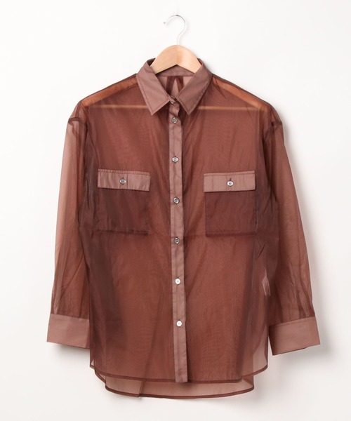 ap retro（アプレトロ）の「シアービッグロングシャツ【ZOZOTOWN限定商品】（シャツ/ブラウス・レディース・ブラック/ブラウン/グリーン/アイボリー/グレイッシュベージュ・FREE）」の10枚目の写真