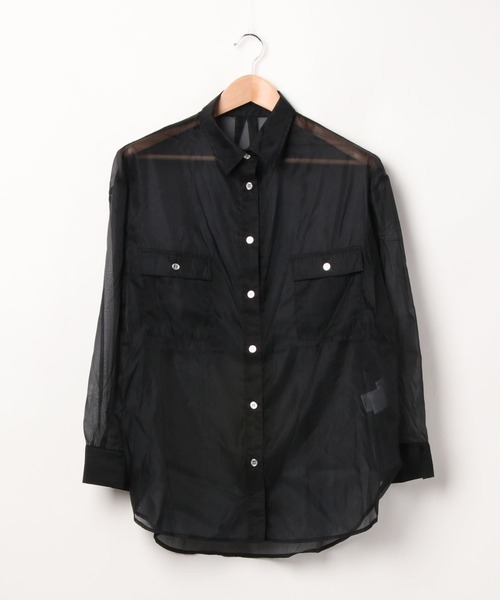 ap retro（アプレトロ）の「シアービッグロングシャツ【ZOZOTOWN限定商品】（シャツ/ブラウス・レディース・ブラック/ブラウン/グリーン/アイボリー/グレイッシュベージュ・FREE）」の8枚目の写真