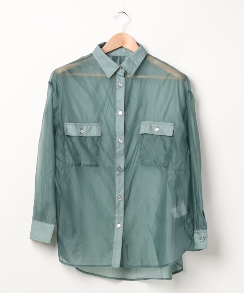 ap retro（アプレトロ）の「シアービッグロングシャツ【ZOZOTOWN限定商品】（シャツ/ブラウス・レディース・ブラック/ブラウン/グリーン/アイボリー/グレイッシュベージュ・FREE）」の11枚目の写真