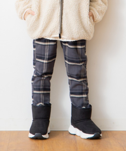 BRANSHES（ブランシェス）の「ツイル起毛チェック柄テーパードパンツ（その他パンツ・キッズ・ブラウン/チャコールグレー/グレー/オフホワイト・80ｃｍ/90cm/100cm/110cm/120cm/130cm/140cm/150cm）」の2枚目の写真