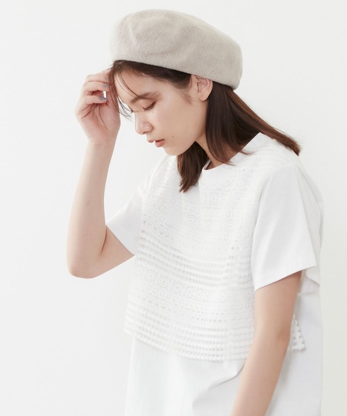 POU DOU DOU（プードゥドゥ）の「コットンサーモベレー（ハンチング/ベレー帽・レディース・ブラック/ベージュ/グリーン・8）」の6枚目の写真