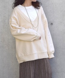 w closet | 深Vネックダメージ加工プルオーバー(スウェット)
