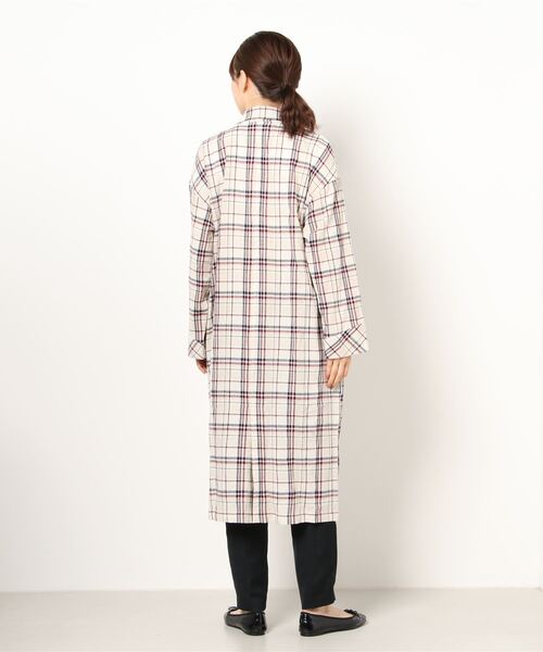 チチカカ（チチカカ）の「チェックローブガウン（ノーカラーコート・レディース・ベージュ/ブラウン・FREE）」の18枚目の写真