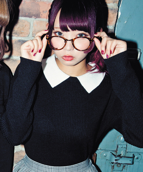 WEGO（ウィゴー）の「※入荷禁止※WEGO/襟つきニット(ブラック)（ニット/セーター・レディース・ブラック・FREE）」の2枚目の写真