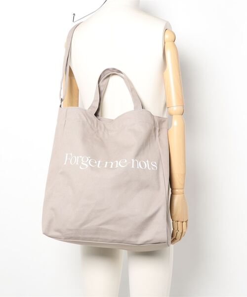 forget-me-nots(フォーゲットミーノッツ)の「2Way ロゴ トートバッグ FMN210002(ショルダーバッグ・レディース・グレー/ピンク・FREE)」の4枚目の写真
