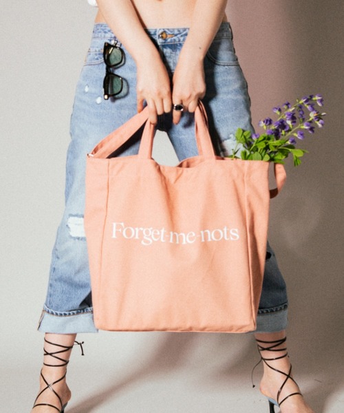 forget-me-nots(フォーゲットミーノッツ)の「2Way ロゴ トートバッグ FMN210002(ショルダーバッグ・レディース・グレー/ピンク・FREE)」の2枚目の写真