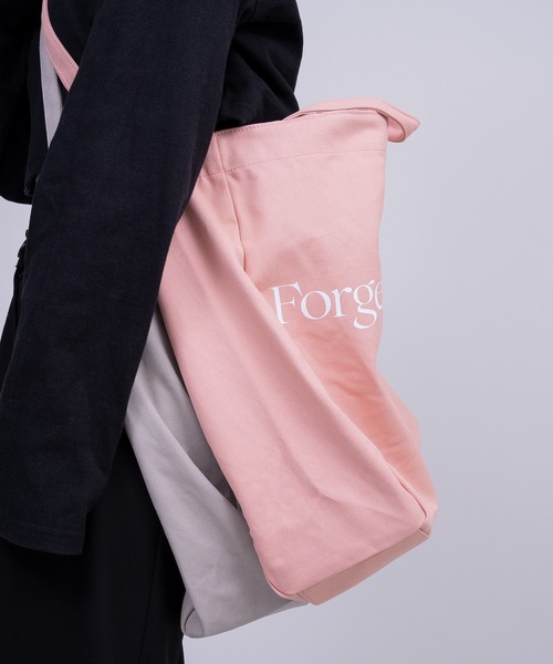 forget-me-nots(フォーゲットミーノッツ)の「2Way ロゴ トートバッグ FMN210002(ショルダーバッグ・レディース・グレー/ピンク・FREE)」の16枚目の写真