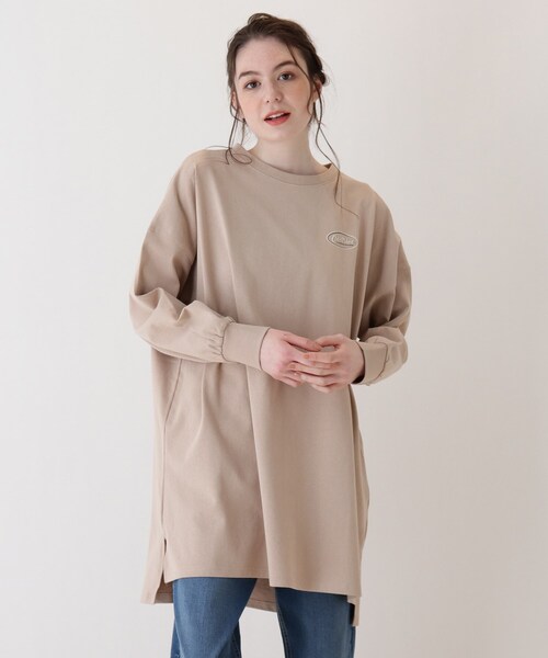 Cutie Blonde（キューティーブロンド）の「◆BIGシルエットバックプリントTシャツワンピ（ワンピース・レディース・ベージュ/パープル/オフホワイト/ブラック・00）」の13枚目の写真