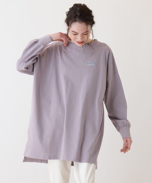 Cutie Blonde（キューティーブロンド）の「◆BIGシルエットバックプリントTシャツワンピ（ワンピース・レディース・ベージュ/パープル/オフホワイト/ブラック・00）」の10枚目の写真