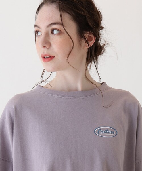 Cutie Blonde（キューティーブロンド）の「◆BIGシルエットバックプリントTシャツワンピ（ワンピース・レディース・ベージュ/パープル/オフホワイト/ブラック・00）」の16枚目の写真