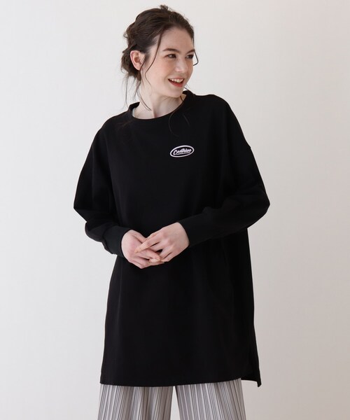 Cutie Blonde（キューティーブロンド）の「◆BIGシルエットバックプリントTシャツワンピ（ワンピース・レディース・ベージュ/パープル/オフホワイト/ブラック・00）」の9枚目の写真