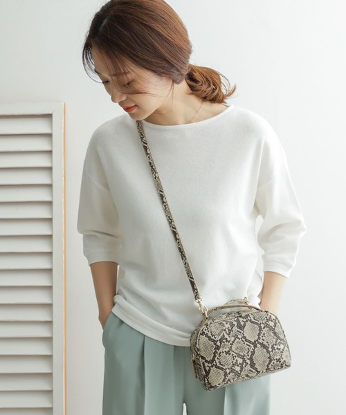 URBAN RESEARCH DOORS(アーバンリサーチドアーズ)の「コットンリネンサカリバーボートネック(Tシャツ/カットソー)」|オフホワイト