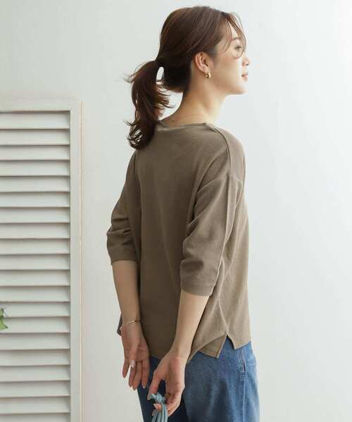 URBAN RESEARCH DOORS（アーバンリサーチドアーズ）の「コットンリネンサカリバーボートネック（Tシャツ/カットソー・レディース・ブラック/オフホワイト/グレー系その他・ONE）」の15枚目の写真