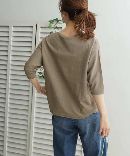 URBAN RESEARCH DOORS（アーバンリサーチドアーズ）の「コットンリネンサカリバーボートネック（Tシャツ/カットソー・レディース・ブラック/オフホワイト/グレー系その他・ONE）」の12枚目の写真