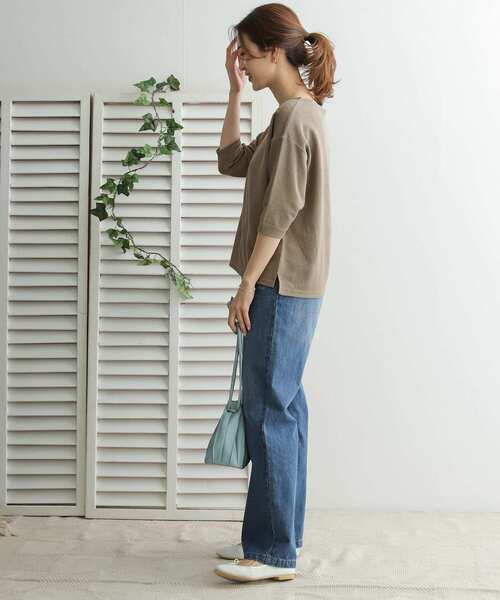 URBAN RESEARCH DOORS（アーバンリサーチドアーズ）の「コットンリネンサカリバーボートネック（Tシャツ/カットソー・レディース・ブラック/オフホワイト/グレー系その他・ONE）」の20枚目の写真