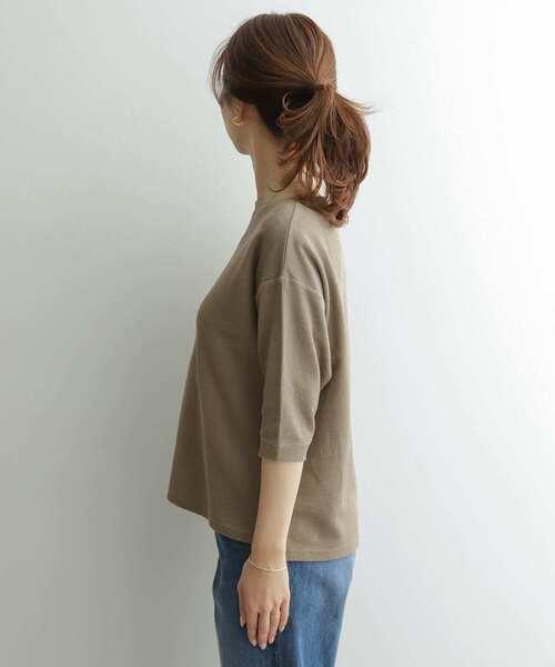 URBAN RESEARCH DOORS（アーバンリサーチドアーズ）の「コットンリネンサカリバーボートネック（Tシャツ/カットソー・レディース・ブラック/オフホワイト/グレー系その他・ONE）」の9枚目の写真